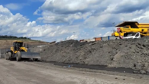 PY320T Motor Grader Working at Mine
